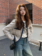 Gold Button Tweed Jacket QAZ0045