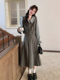 Classic Ribbon Vest / Pleated Skirt / Puff Sleeve Blouse QAZ0051