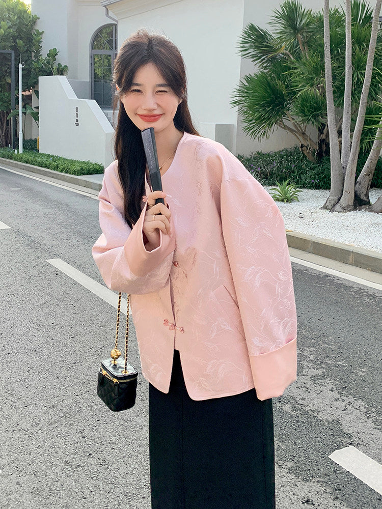 No-Collar Chinese Style Jacket QAZ0019