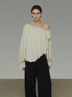 Off-Shoulder Ribbon Top UNS0045
