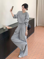 Sweatshirt / Wide-Leg Pants QAZ0009