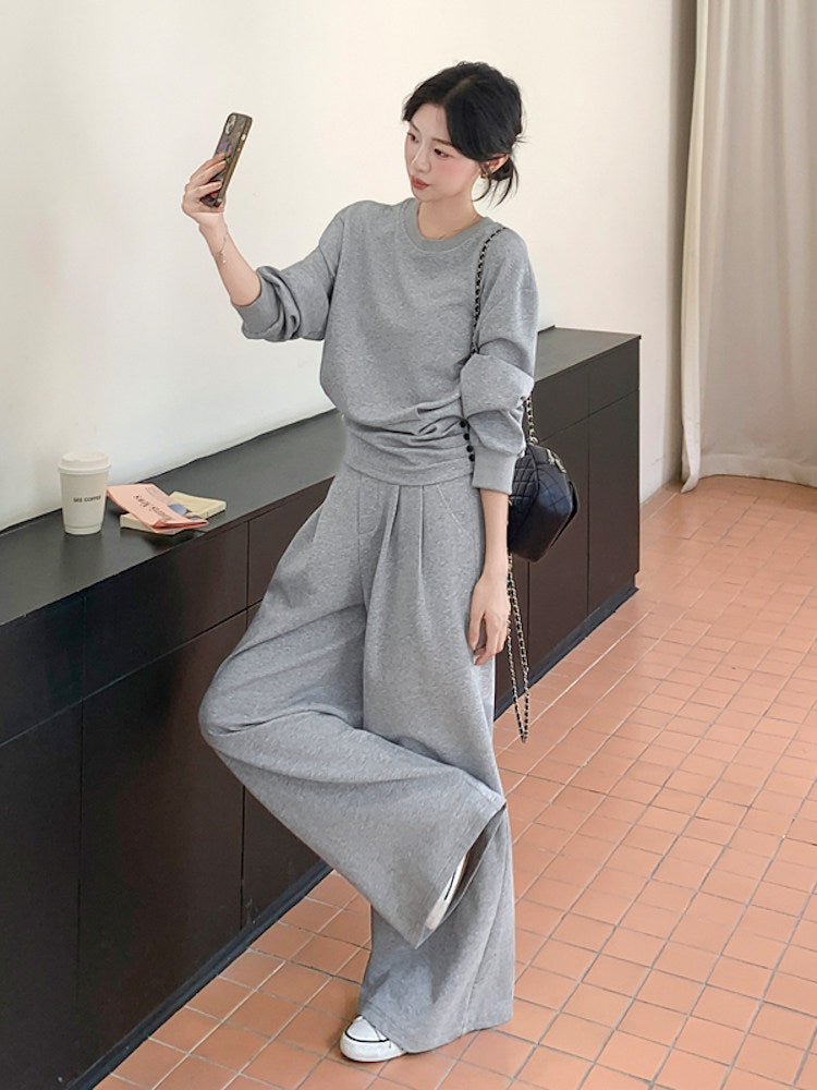 Sweatshirt / Wide-Leg Pants QAZ0009