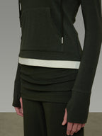 V-Neck Hooded Top / Casual Pants Set UNS0051