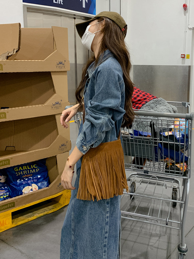 Vintage Denim Shirt Dress QAZ0062