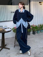 Fake Layered Shirt / Wide Pants QAZ0042