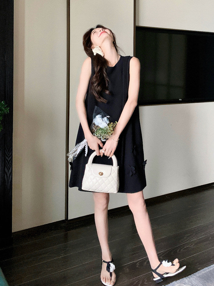 Flower Motif Sleeveless Dress QAZ0098