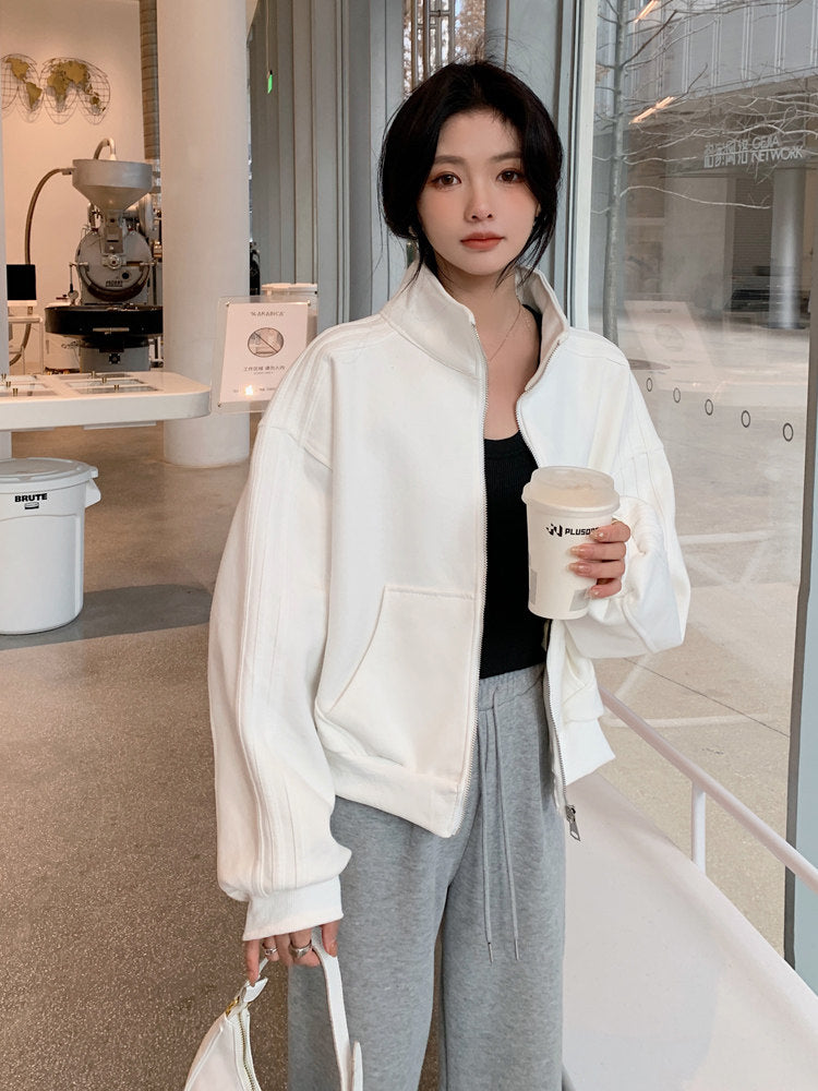 Stand Collar Side Line Jacket QAZ0073