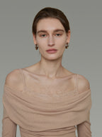 Lace-Trim Knit Top UNS0044