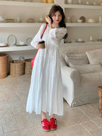 Cotton Voile Gather Dress QAZ0066