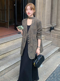 Bleached Effect Suit Jacket / Black Fringed Dress QAZ0004