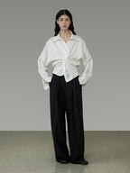 Asymmetrical Long-Sleeve Shirt UNS0007