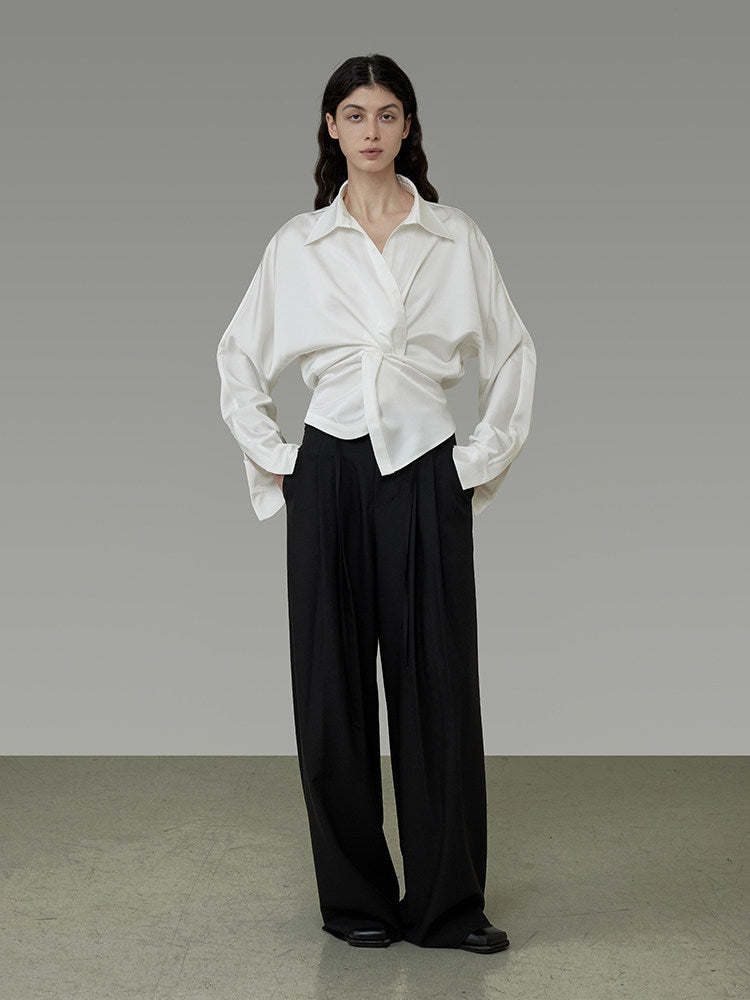 Asymmetrical Long-Sleeve Shirt UNS0007