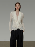 Cross Neck Knit Top UNS0031