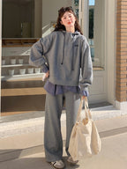 Gingham Check Half-Zip Hoodie / Wide Pants QAZ0065