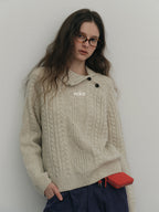 Asymmetrical Loose Cable Knit RLZ0018