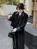 Denim Layered Style Jacket / Wide Pants QAZ0003