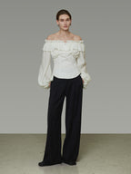 Double Ruffle Off-Shoulder Top UNS0053