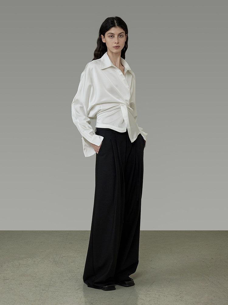 Asymmetrical Long-Sleeve Shirt UNS0007