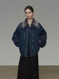 Fur Collar Denim Jacket UNS0041
