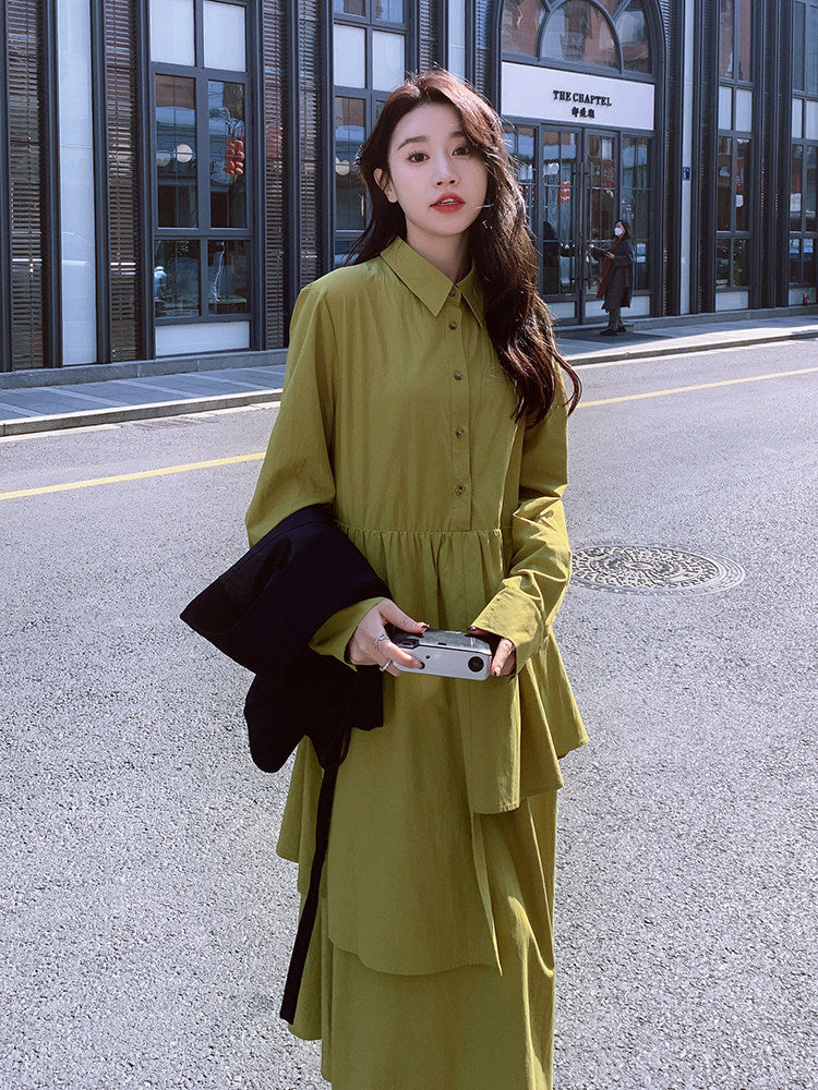 Tiered Shirt Dress / Asymmetrical Vest QAZ0048