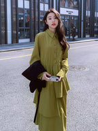 Tiered Shirt Dress / Asymmetrical Vest QAZ0048