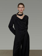 Bow-Tie Drape Blouse UNS0015