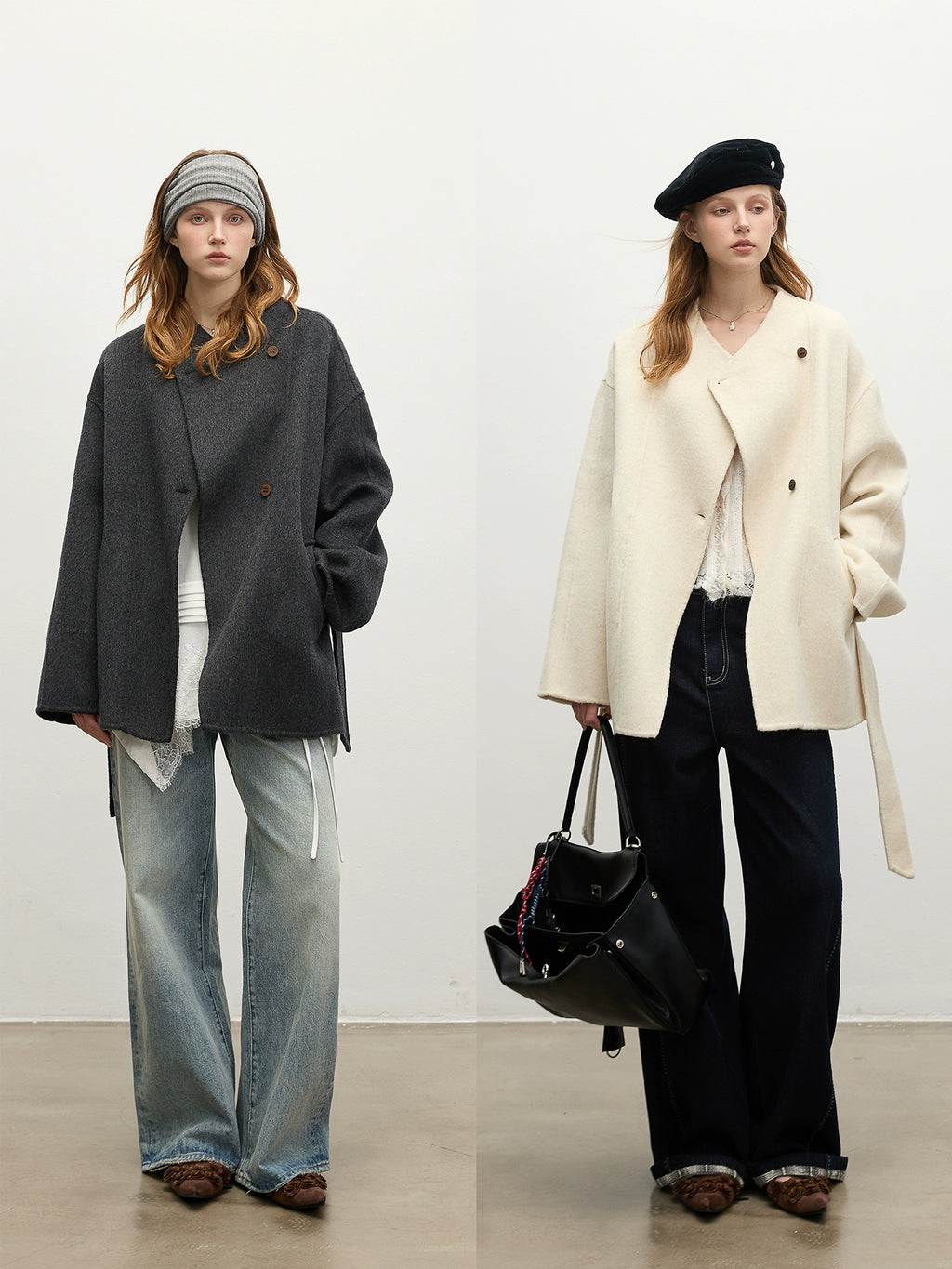 Wool Nylon Velour Cocoon Coat BBG0016