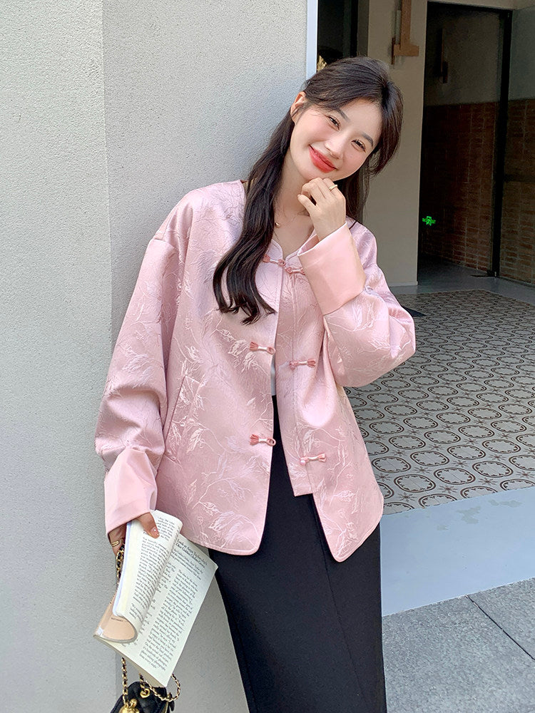 No-Collar Chinese Style Jacket QAZ0019