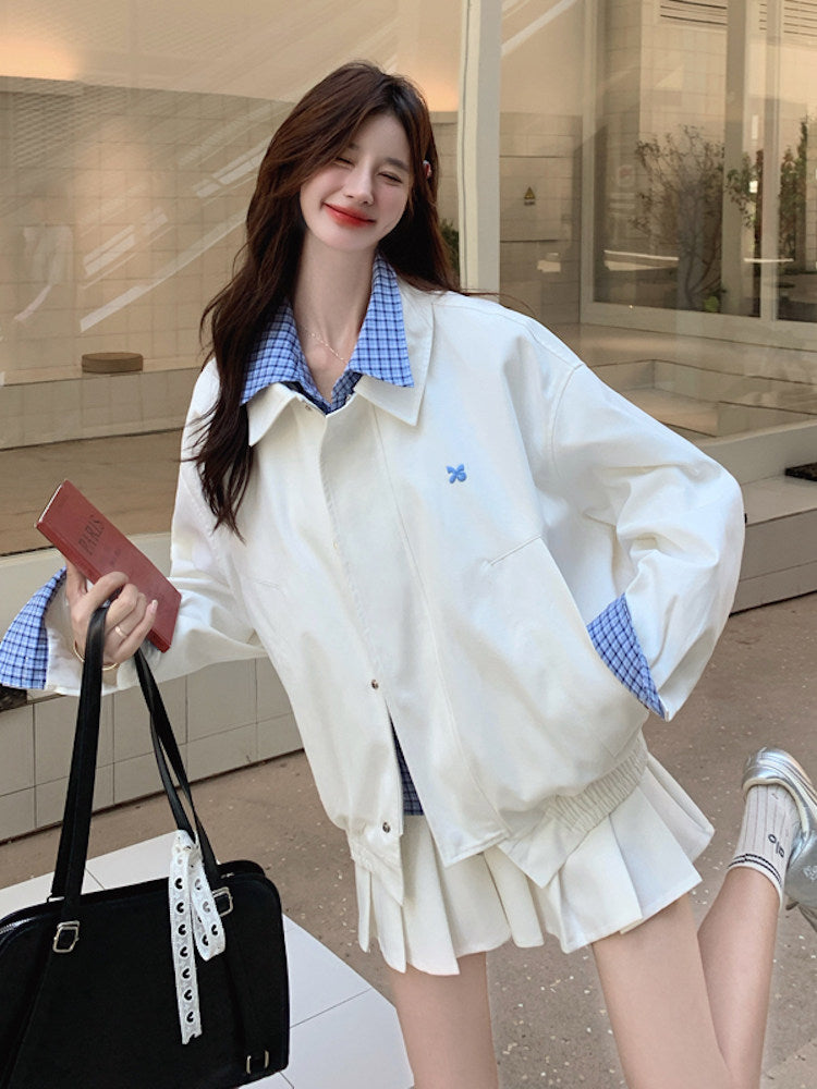 Check Fake Layered Jacket QAZ0070