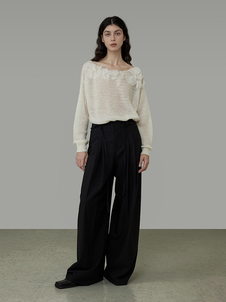 Floral Loose Long-Sleeve Top UNS0030