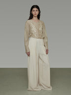 French Embroidered Round Neck Shirt UNS0027