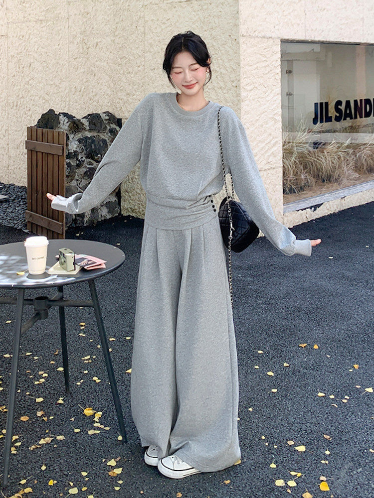 Sweatshirt / Wide-Leg Pants QAZ0009