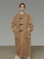 Stand Collar Toggle Fur Coat UNS0002