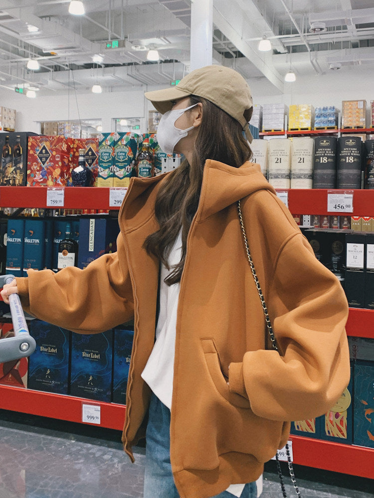 Oversized Zip-Up Hoodie QAZ0030