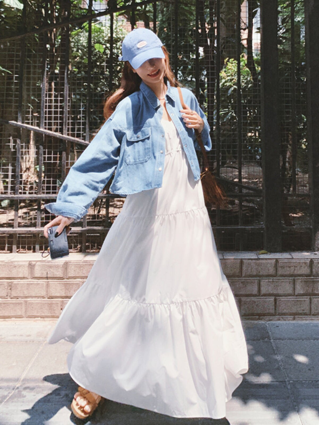 Denim Shirt / Cami Flare Dress QAZ0029