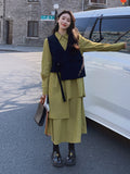 Tiered Shirt Dress / Asymmetrical Vest QAZ0048