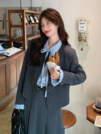 Classic Jacket / Pleated Skirt / Ribbon Tie Shirt QAZ0016