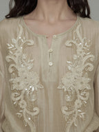 French Embroidered Round Neck Shirt UNS0027