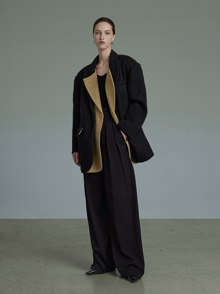 Layered Style Wool Jacket UNS0001