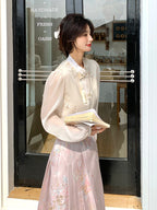 China Floral Embroidered Blouse / China-Style Long Skirt QAZ0050