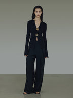 V-Neck Slim Knit Top UNS0008