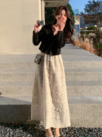 Square Neck Dress / No-Collar Short Jacket / Short-Sleeve T-Shirt QAZ0077