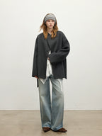 Wool Nylon Velour Cocoon Coat BBG0016