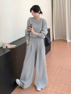 Sweatshirt / Wide-Leg Pants QAZ0009