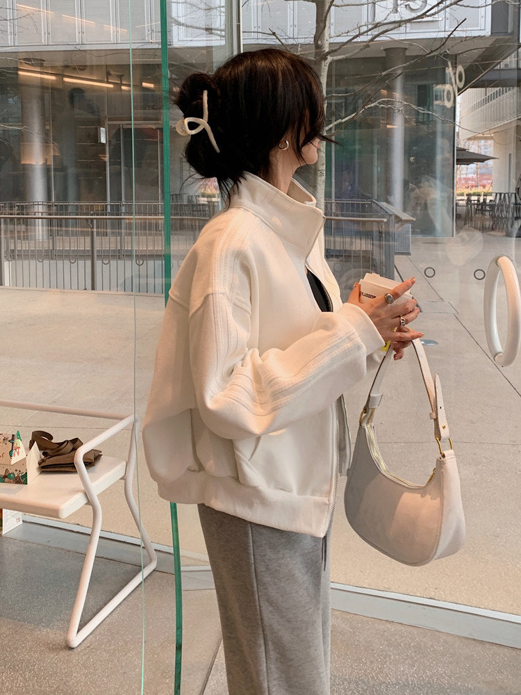 Stand Collar Side Line Jacket QAZ0073