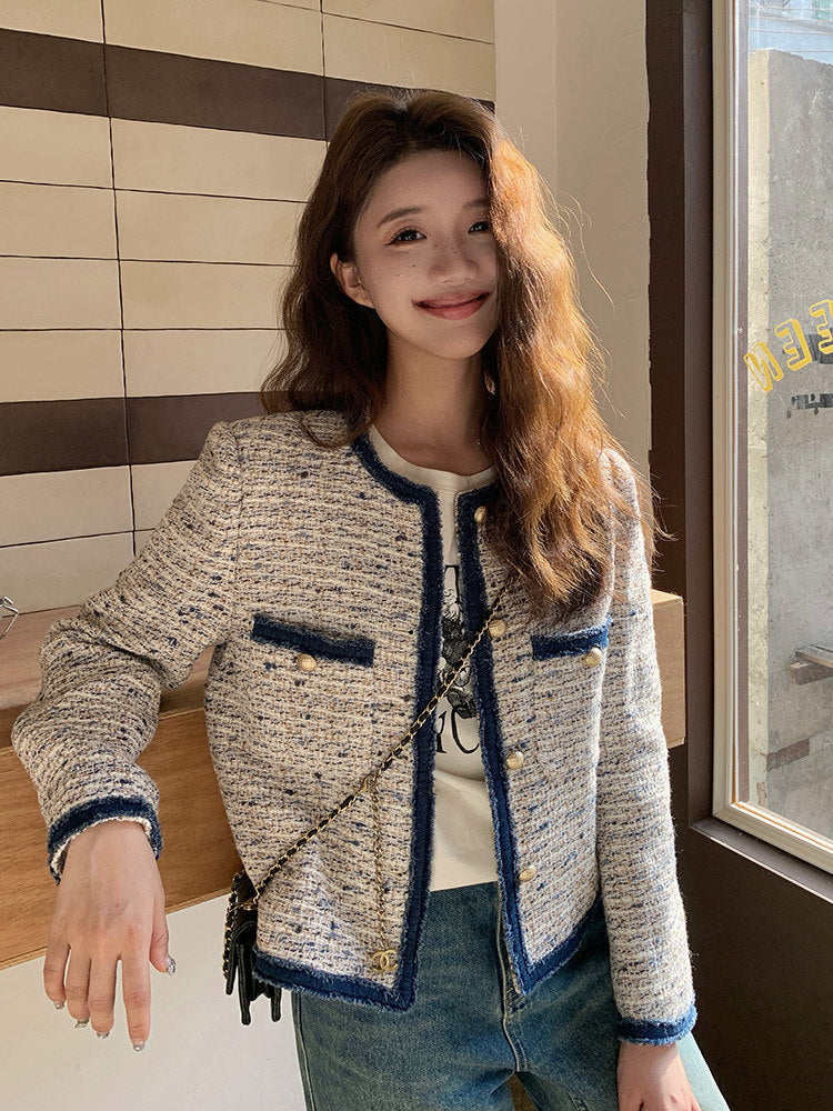 Gold Button Tweed Jacket QAZ0045