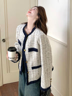 Gold Button Tweed Jacket QAZ0036
