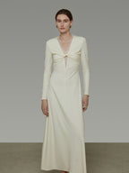 V-Neck Lace Patchwork Dress UNS0049