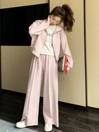 Pastel Pink Zip Hoodie / Sweatpants QAZ0014