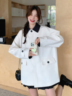Bicolor Stylish Trench Coat QAZ0027